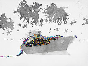 Cristina Fiorenza: night is coming, Mischtechnik auf Papier, 115 x 150 cm, 2011.