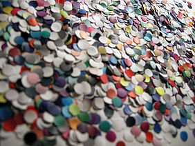 Katie Paterson: 100 Billion Suns, 2011. Confetti cannon, 3216 pieces of paper. Photo © Katie Paterson, 2011. Courtesy of the artist.