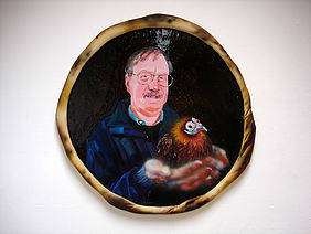 Paul Horn, Pizza Sensibila, 2008, acrylic, pu-foam, epoxy resin, lacqueur, oil on velvet, diam. 100 cm. Courtesy: Knoll Galerie Wien